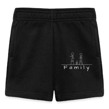 Stick figure family - Baby Shorts - black - Front