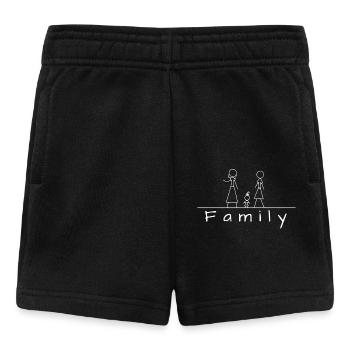 Stick figure family - Baby Shorts - black - Front