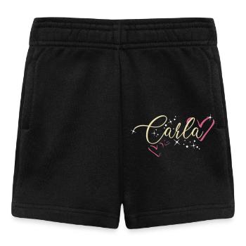 Carla Nom Prénom Calligraphie Coeur - Short Bébé - noir - Devant