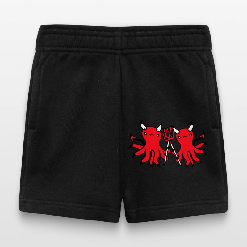 2 Octopus Devil Hell Team Friends Satan Evil Cute Baby Shorts