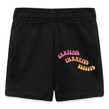 Grateful Thankful - Gratitude - Gift - Baby Shorts - black - Front