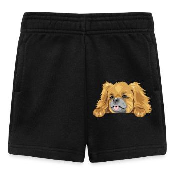 Lugpender Pekinese Hund - Baby Shorts - Schwarz - Vorne