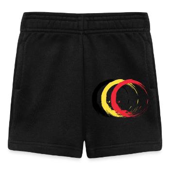 Cercle brosse couleurs drapeau drapeau de la Belgique - Short Bébé - noir - Devant