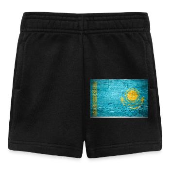 Kasachstan Ziegelsteinmauer Flagge Graffiti Poster - Baby Shorts - Schwarz - Vorne