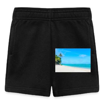 View on a Caribbean sandy beach and crystal clear - Baby Shorts - black - Front