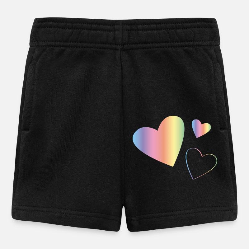 Cœurs arc-en-ciel - Short Bébé - noir