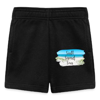 Salt Sand Sea Coast Sayings Summer Sun Sea - Baby Shorts - black - Front