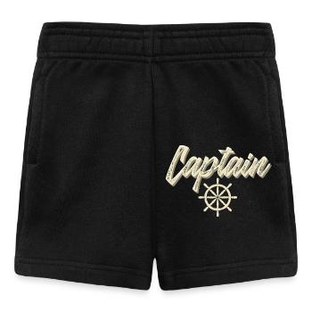 Captain Sailing Motorboat Boat Ship Sailor - Baby Shorts - black - Front