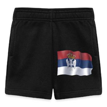 Drapeau flottant de la Serbie - Short Bébé - noir - Devant