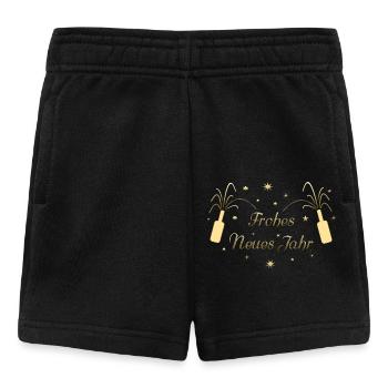 Frohes Neues Jahr Sterne Neujahr Silverster - Baby Shorts - Schwarz - Vorne