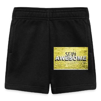 Stay Awesome Spruch Schriftzug Graffiti auf Brick Wa - Baby Shorts - Schwarz - Vorne