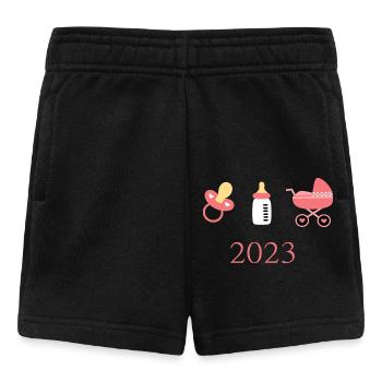 Modèle Naissance Fille Bébé 2023 Personnalisable - Short Bébé - noir - Devant