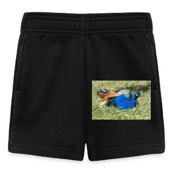 Blue Peacock (in German Blue Peacock) Pavo cristatus - Baby Shorts - black - Front
