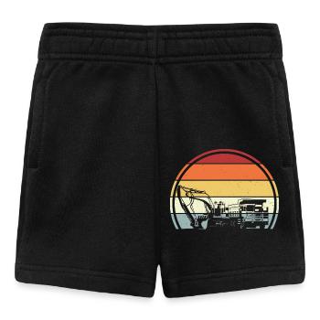 Bagger Baustelle - Baby Shorts - Schwarz - Vorne