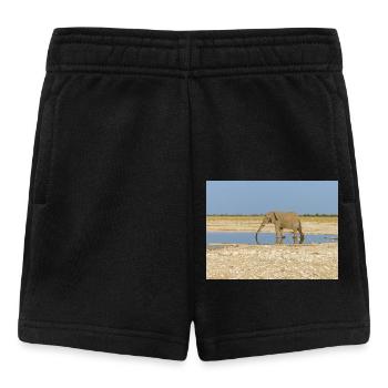 Elefant und Landschaft im Etosha Nationalpark - Baby Shorts - Schwarz - Vorne