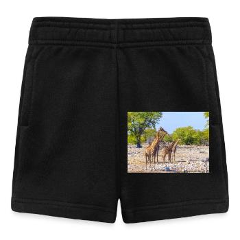 giraffe and Landscape in a Etosha National Park - Baby Shorts - black - Front