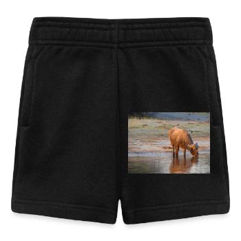 Landschaft am Cubango-Fluss mit Kapbüffel - Baby Shorts - Schwarz - Vorne