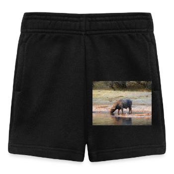 Landschaft am Fluss Cubango mit Kapbüffel - Baby Shorts - Schwarz - Vorne