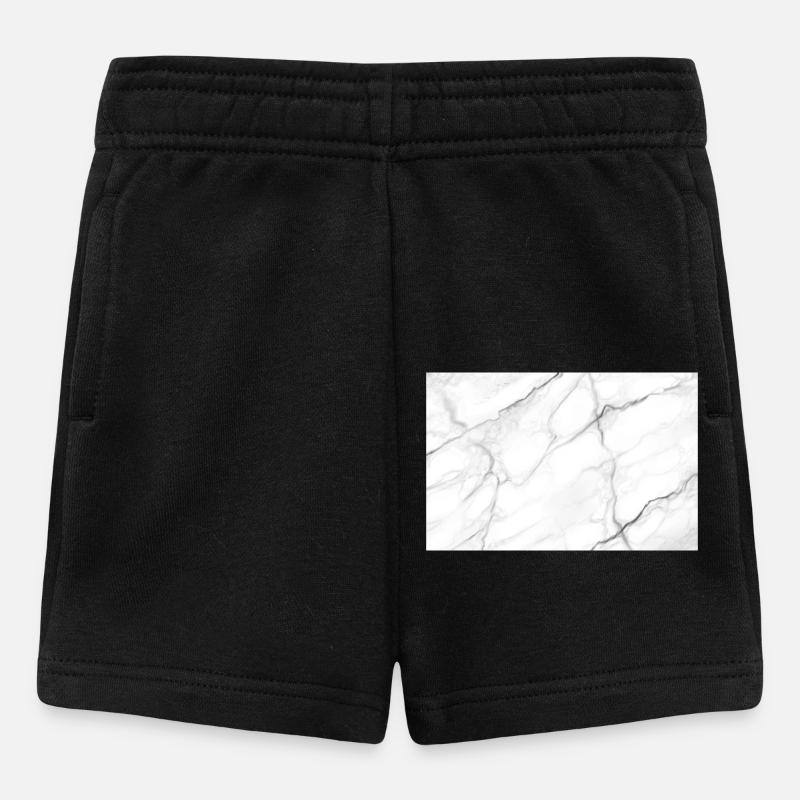 White Marble - Baby Shorts - black