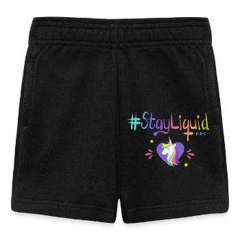 #Stayliquid Einhorn-Herz - Baby Shorts - Schwarz - Vorne