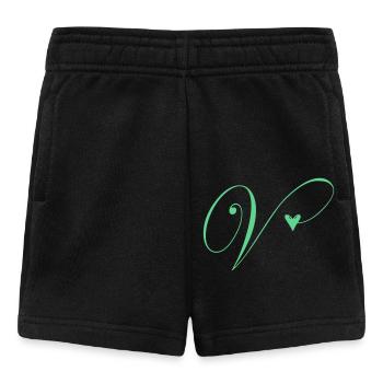 Monogram V Heart Vine - Baby Shorts - black - Front