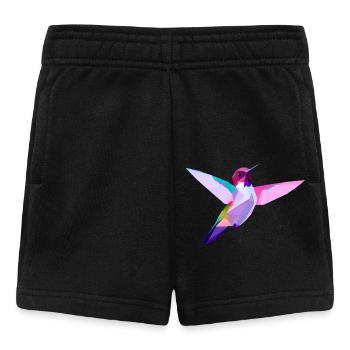 Lebendiger lilaköpfiger Vogel im Flug - Baby Shorts - Schwarz - Vorne