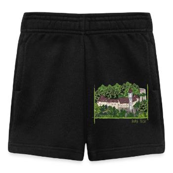Teck Castle // Illustration - Baby Shorts - black - Front