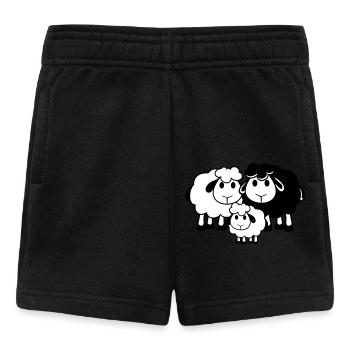 Family Sheep 3 Daddy Mom Parents Child Love Baby - Baby Shorts - black - Front