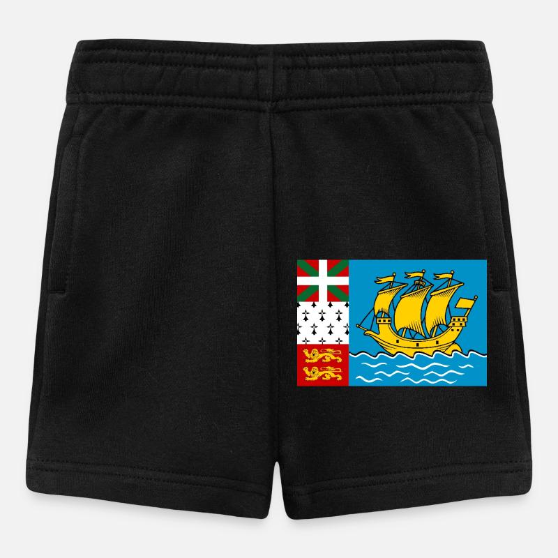 Drapeau de Saint-Pierre-et-Miquelon - Short Bébé - noir