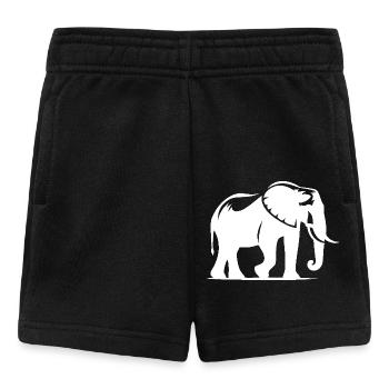 Portrait de silhouette d’éléphant avec défenses - Short Bébé - noir - Devant