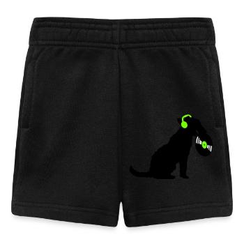 Hund DJ Musik Auflegen Club Disko Schallplatte Fun - Baby Shorts - Schwarz - Vorne