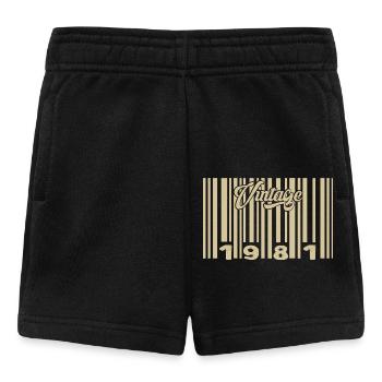 Jahrgang 1981 Barcode 1981: Jahr 2025. - Baby Shorts - Schwarz - Vorne