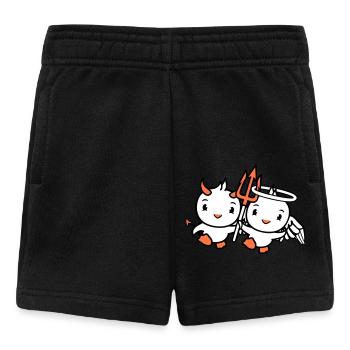 Oiseaux, Ange, Ciel, Diable, Cornes, Satan, Enfer, Mal - Short Bébé - noir - Devant