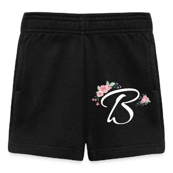 Lettre b fleurs - Short Bébé - noir - Devant