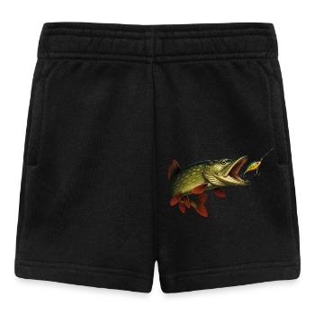 Hecht Biss Szene – Wobbler & Fangmoment - Baby Shorts - Schwarz - Vorne