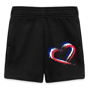 Drapeau coeur couleurs drapeau bannière france - Short Bébé - noir - Devant