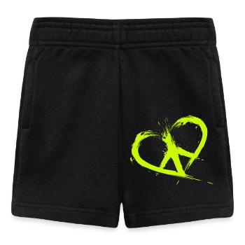 Peace Symbol Herz Hippie Frieden Freiheit - Baby Shorts - Schwarz - Vorne
