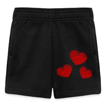 HERZ. HERZ. HEILIGER VALENTINSTAG. LIEBE. LIEBE. HERZ - Baby Shorts - Schwarz - Vorne