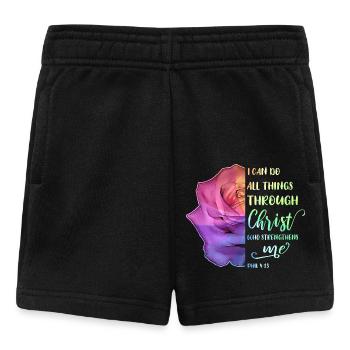 I Can Do All Things Through Christ LGBT Jesus - Baby Shorts - Schwarz - Vorne