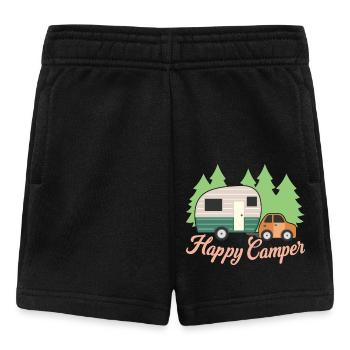 Happy Camper, Amateur de randonnée et de camping, Cadeau de camping-car - Short Bébé - noir - Devant