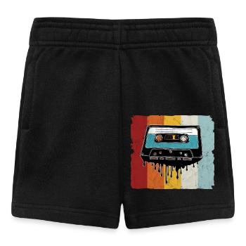 Retro Kassette schmelzend - Baby Shorts - Schwarz - Vorne