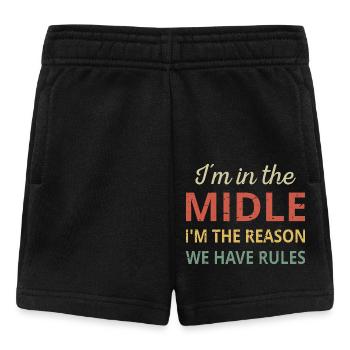 Passende Familie - Mittlerer Grund, warum wir Regeln haben - Baby Shorts - Schwarz - Vorne