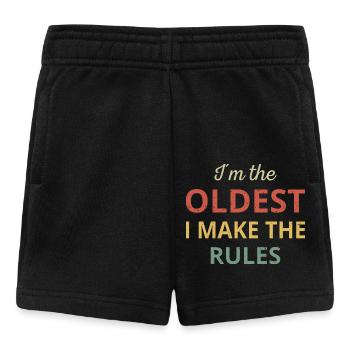 Passende Familie - Älteste Ich mache die Regeln - Baby Shorts - Schwarz - Vorne