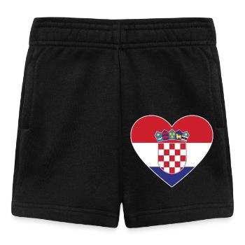 Cœur de drapeau de la Croatie - Short Bébé - noir - Devant