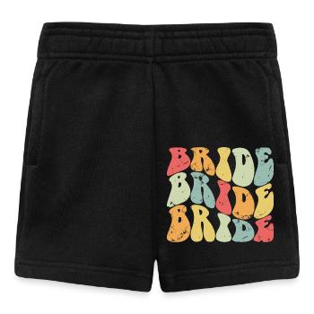 Retro Braut Matching Paar Verlobung Hochzeit - Baby Shorts - Schwarz - Vorne