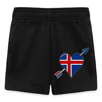 Drapeau islandais coeur amoureux - Short Bébé - noir - Devant