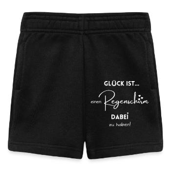 Glück ist, einen Regenschirm dabei zu haben! - Baby Shorts - Schwarz - Vorne