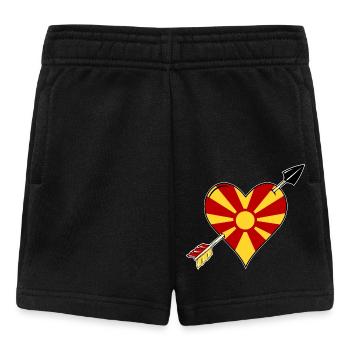 Macédoine Flag Coeur Amour - Short Bébé - noir - Devant