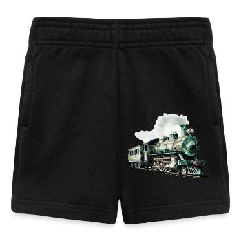 Polygonale Pracht: Die kunstvolle Dampflok - Baby Shorts - Schwarz - Vorne