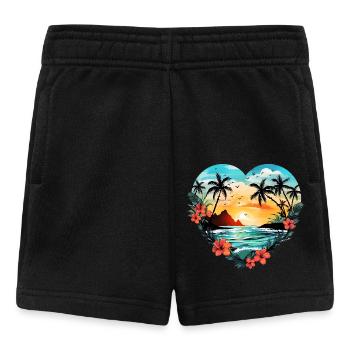 Palmen auf der Sommerinsel - Baby Shorts - Schwarz - Vorne